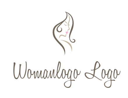 line art silhouette of woman profile beauty logo