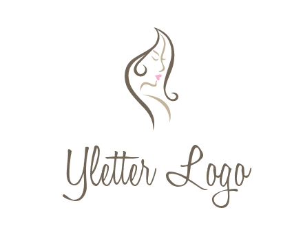 line art silhouette of woman profile beauty logo