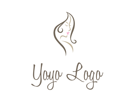 line art silhouette of woman profile beauty logo