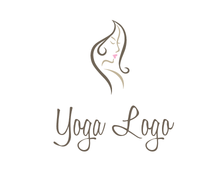 line art silhouette of woman profile beauty logo