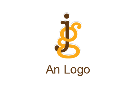 letter G intertwining with letter J