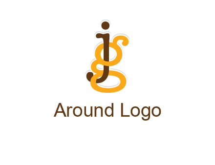 letter G intertwining with letter J