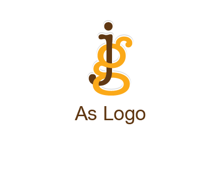 letter G intertwining with letter J