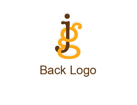 letter G intertwining with letter J
