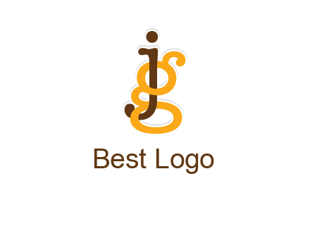 letter G intertwining with letter J