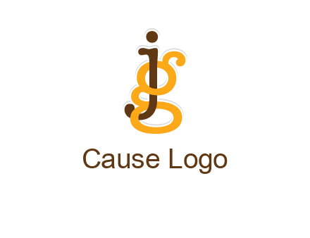 letter G intertwining with letter J