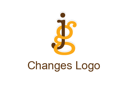 letter G intertwining with letter J
