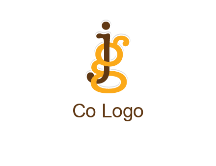 letter G intertwining with letter J