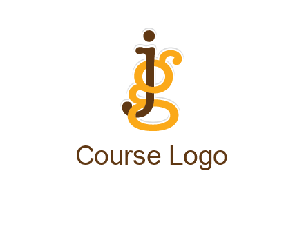 letter G intertwining with letter J