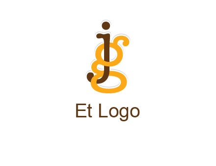 letter G intertwining with letter J