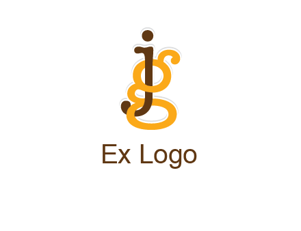 letter G intertwining with letter J
