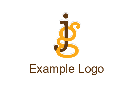 letter G intertwining with letter J