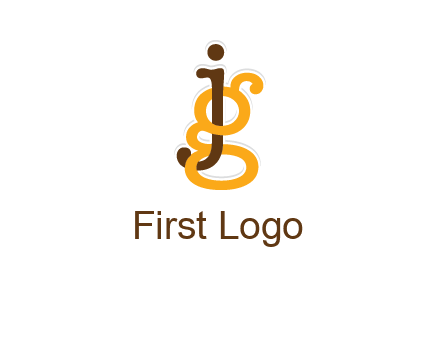 letter G intertwining with letter J