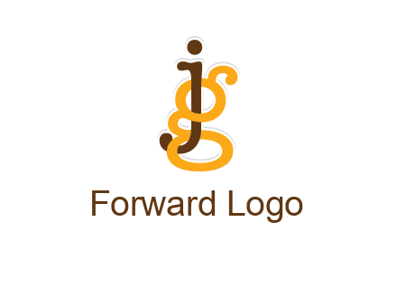 letter G intertwining with letter J