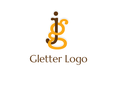 letter G intertwining with letter J