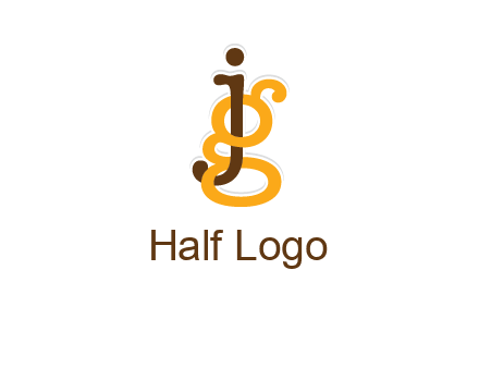 letter G intertwining with letter J