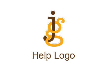letter G intertwining with letter J