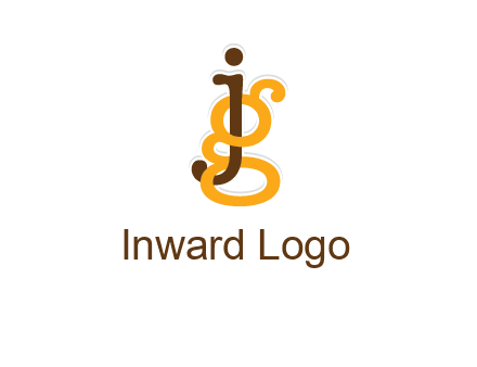 letter G intertwining with letter J