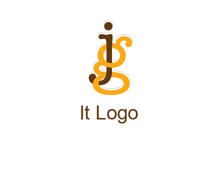 letter G intertwining with letter J