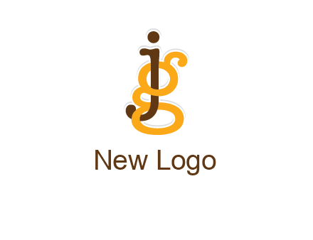 letter G intertwining with letter J