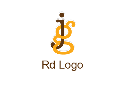 letter G intertwining with letter J