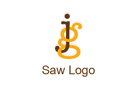 letter G intertwining with letter J