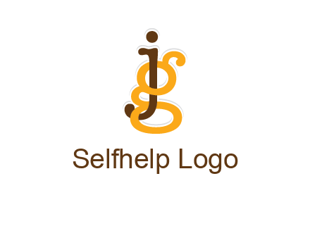 letter G intertwining with letter J