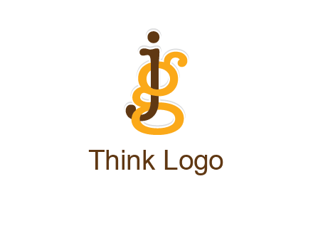 letter G intertwining with letter J