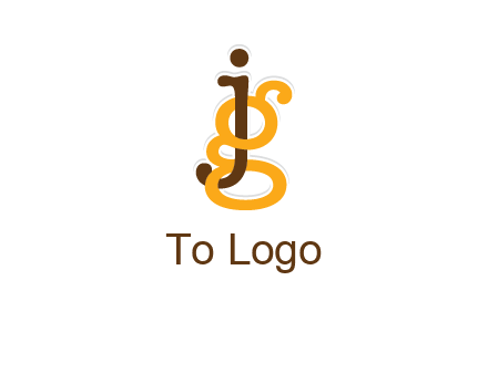letter G intertwining with letter J