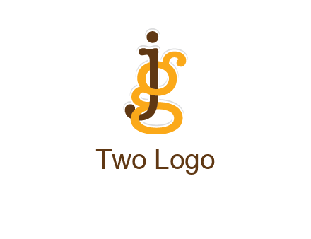 letter G intertwining with letter J
