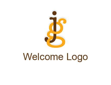 letter G intertwining with letter J