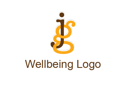 letter G intertwining with letter J