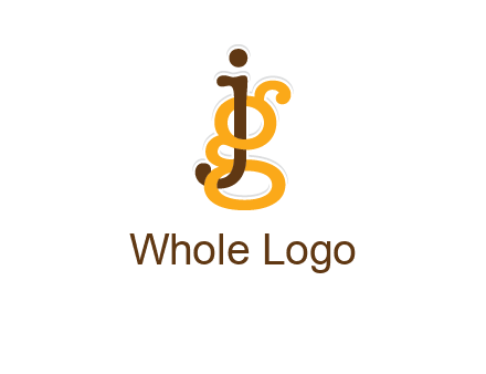 letter G intertwining with letter J