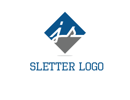 letter j and s inside the rhombus shape logo