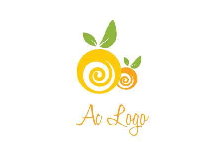 korus in oranges with leaves food logo