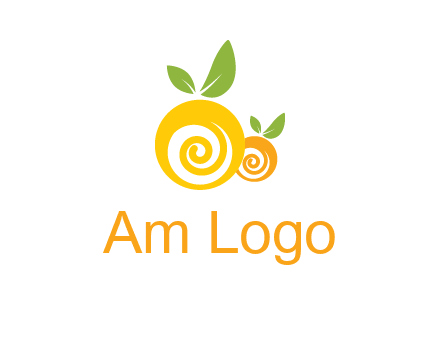 korus in oranges with leaves food logo