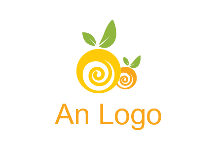 korus in oranges with leaves food logo