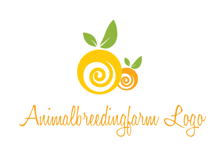 korus in oranges with leaves food logo