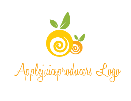 korus in oranges with leaves food logo