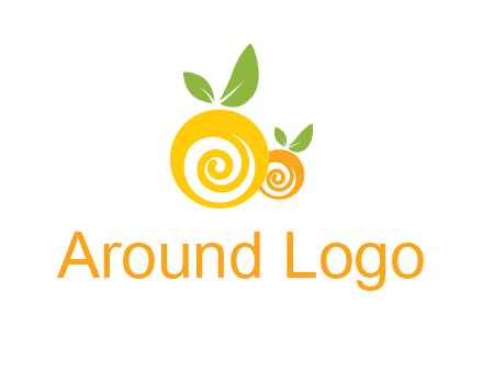 korus in oranges with leaves food logo