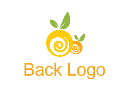 korus in oranges with leaves food logo