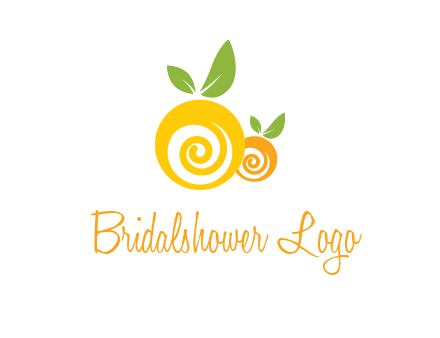 korus in oranges with leaves food logo
