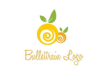 korus in oranges with leaves food logo