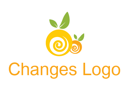 korus in oranges with leaves food logo