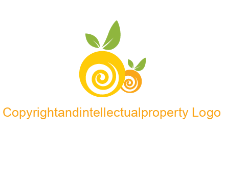 korus in oranges with leaves food logo
