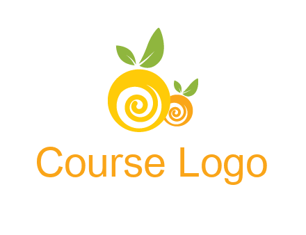 korus in oranges with leaves food logo