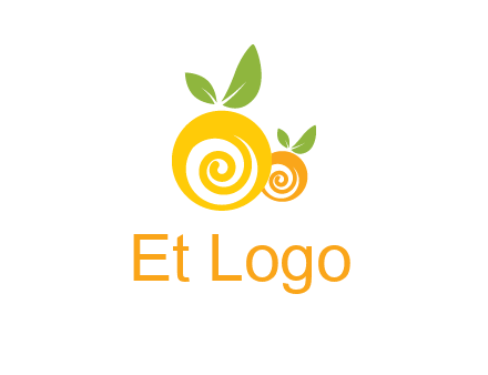 korus in oranges with leaves food logo