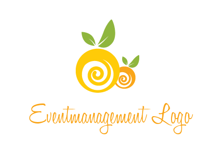 korus in oranges with leaves food logo