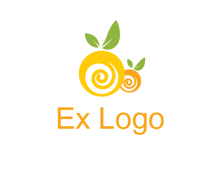 korus in oranges with leaves food logo