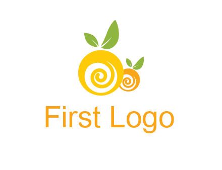 korus in oranges with leaves food logo